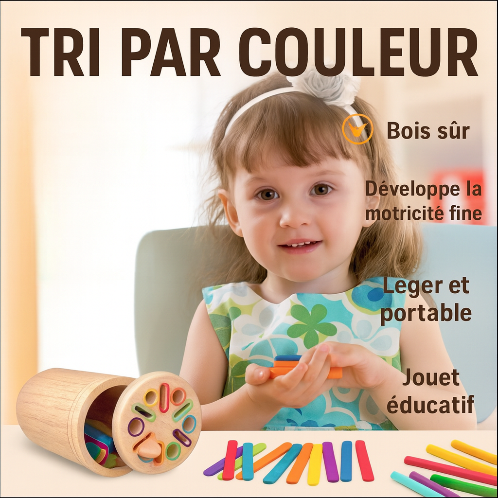 Jouet d’Apprentissage Montessori en Bois – Créativité & Motricité (2–5 ans)