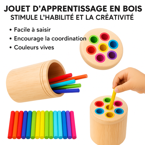 Jouet d’Apprentissage Montessori en Bois – Créativité & Motricité (2–5 ans)
