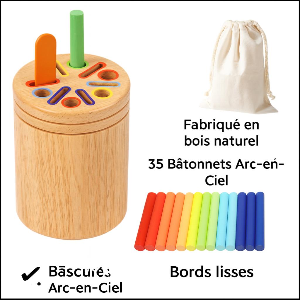 Jouet d’Apprentissage Montessori en Bois – Créativité & Motricité (2–5 ans)